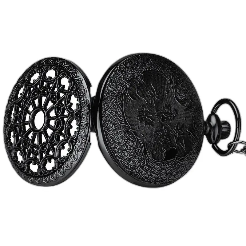 Náhrdelník vreckových hodiniek Spider Flower Black Bronze