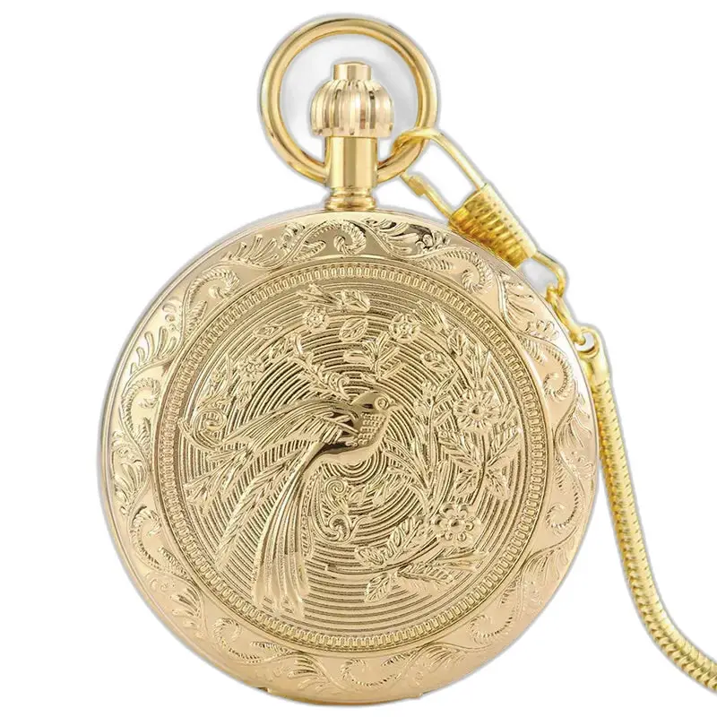 Vreckové hodinky Golden Luxe Double Chasseur, elegantné zdobené zlaté hodinky
