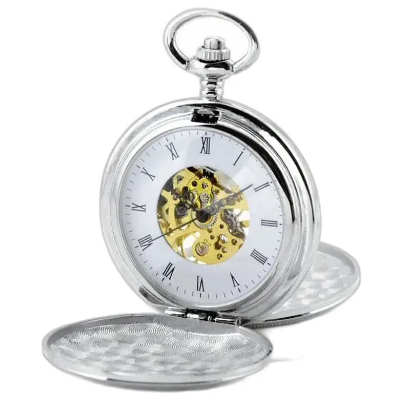 Vreckové hodinky Chic Double Clapper Mechanical v striebornej farbe, elegantné a presné