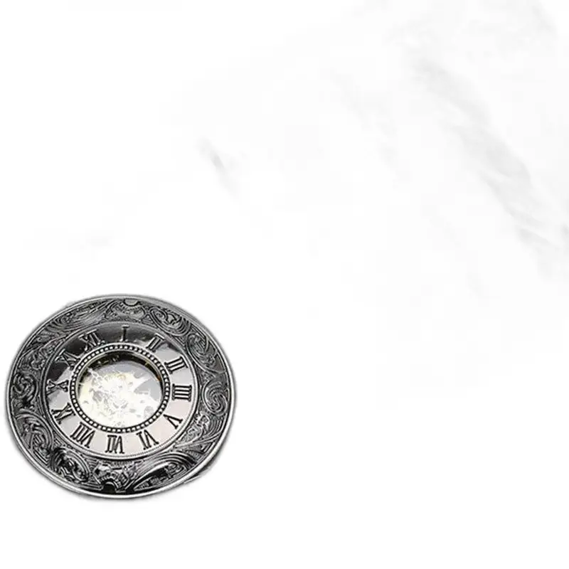 Luxusné vreckové hodinky Silver Black s elegantnými rímskymi číslicami a strieborným ciferníkom
