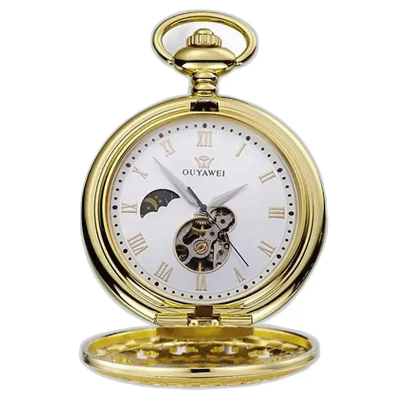 Luxusné vintage pánske mechanické vreckové hodinky v elegantnom a rafinovanom tónovanom zlate