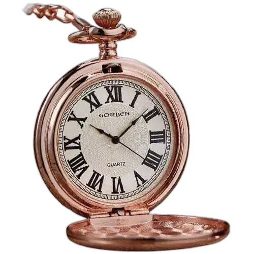 Vreckové vreckové hodinky Hunter Rose Gold Quartz s elegantným dizajnom z ružového zlata