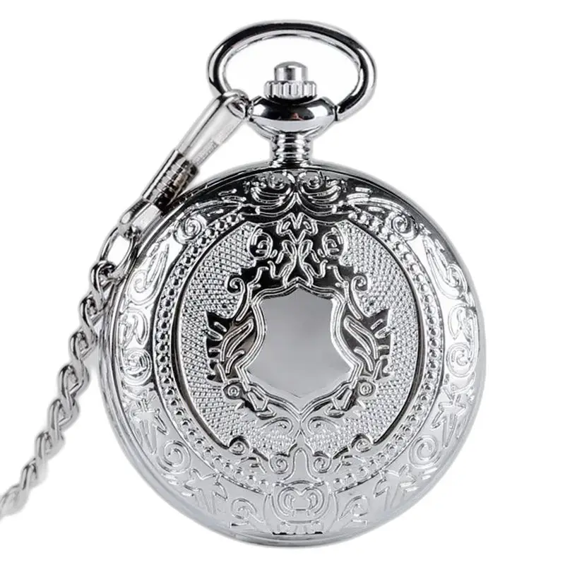 Vreckové hodinky Royal Silver Case Chasseur Chic so zdobenou striebornou retiazkou