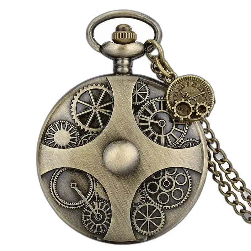 Vreckové hodinky Steampunk Chic s viditeľným mechanizmom a vintage štýlom