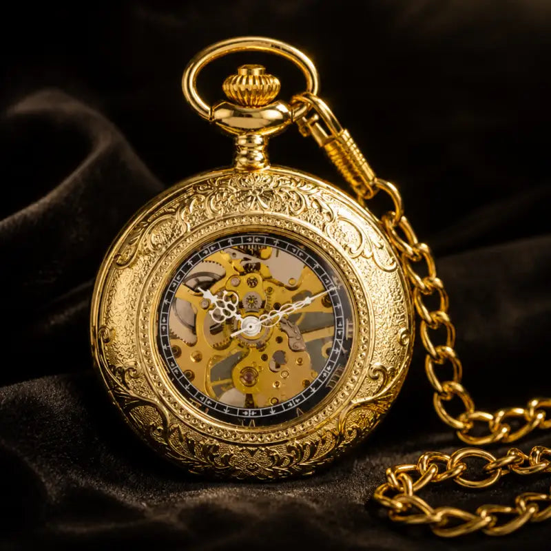 Mechanické vreckové hodinky Half Hunter Skeleton