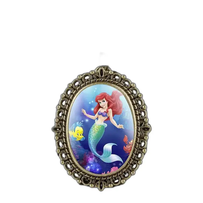 Bronzový prívesok Ariel na prívesných hodinkách, elegantný a jedinečný fantasy štýl