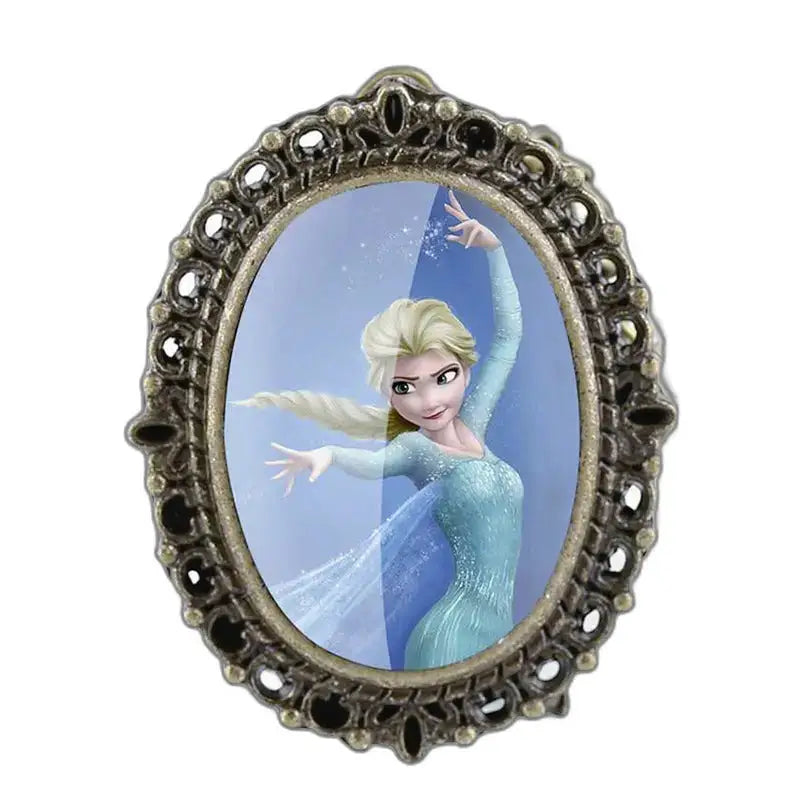 Prívesok Elsa v ozdobnom ráme Vintage bronzové príveskové hodinky Elsa