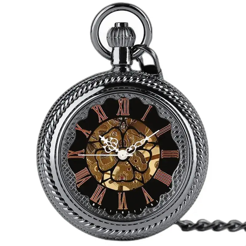 Elegantný analógový displej hodiniek Steampunk Fob so zložitým strieborným dizajnom